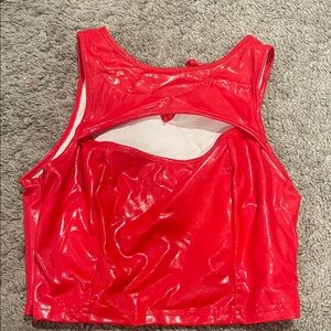 Red Crop Cutout Top